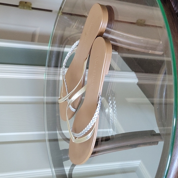 Colin Stuart Gold and Silver Flip Flops - Picture 4 of 7